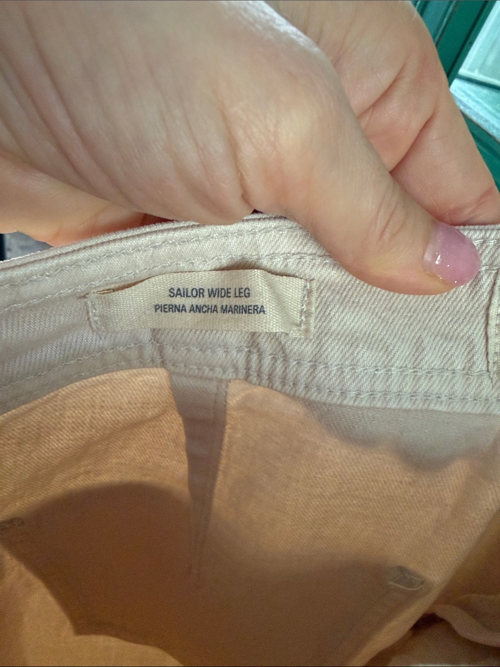 High-Rise Sailor Wide-Leg Jeans in Soft Cream - Picture 5 of 6